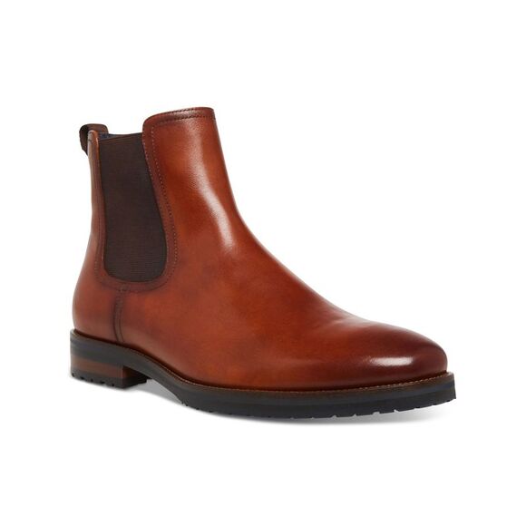 STEVE MADDEN Mens Brown Heel Pull-Tab Sully Leather Chelsea Boot 8.5 M - Picture 1 of 2